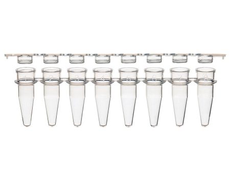 0.2mL 8-Strip Tubes, with Separate 8-Strip Clear Flat Caps, Natural For Discount