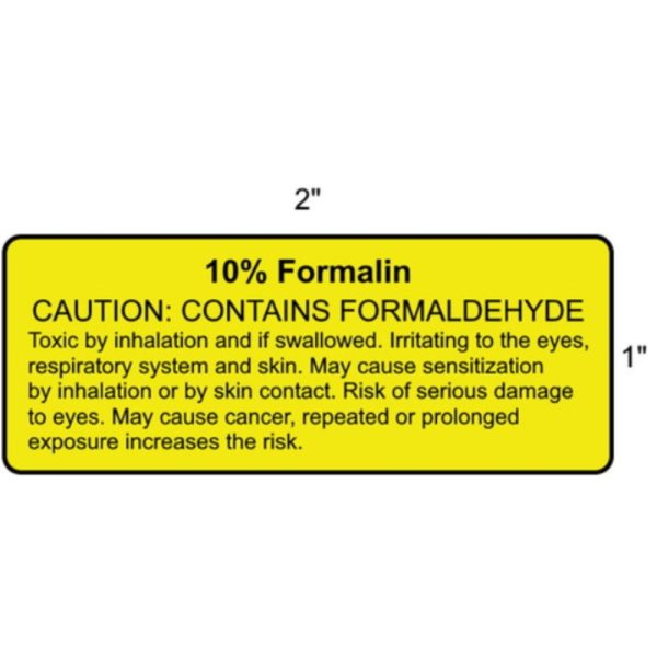 10% Formalin Labels BI-31 (Yellow) on Sale