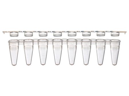 0.1mL 8-Strip Tubes, Low Profile, with Separate 8-Strip Clear Flat Caps, White Fashion